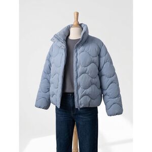 Zara Light Blue Quilted Puffer Jacket (Size 13-14 Girls OR Womens Small)